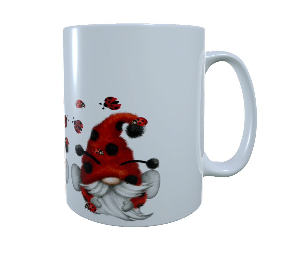 Ladybird Gnome Ceramic Mug, Ladybug Gonk Coffee Mug, Coffee Mug